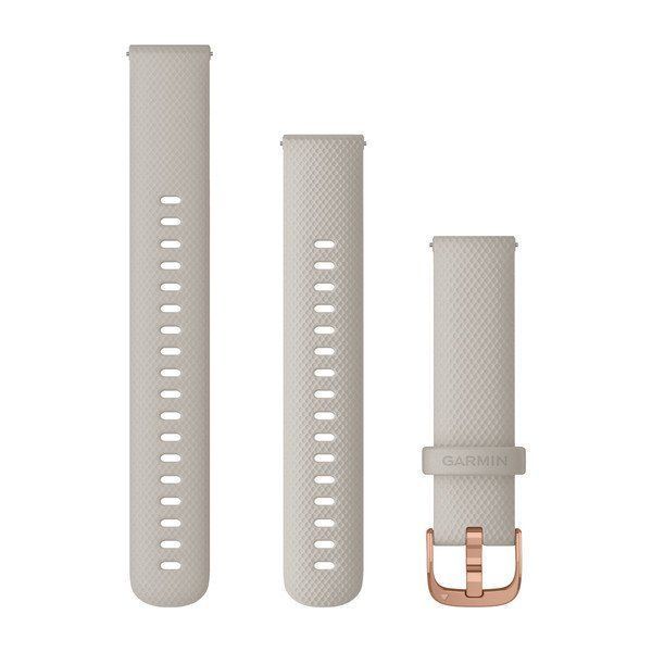 Garmin 18mm Venu, Vívoactive, Forerunner Watch Band in Light Beige with Rose Gold Hardware