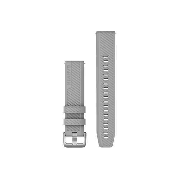 Ремінець Garmin для годинника Forerunner 245/645/Vivoactive/Vivomove (20 мм) силіконовий сірий із застібкою з нержавіючої сталі