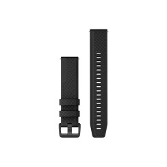 Ремінець Garmin для годинника Forerunner 245/645/Vivoactive/Vivomove (20 мм) силіконовий чорний з чорною застібкою