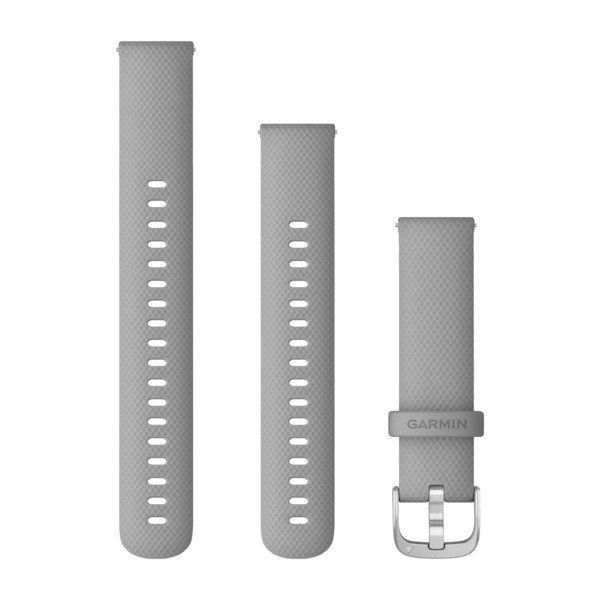 Garmin 18mm Venu, Vívoactive, Forerunner Watch Band in Powder Gray with Silver Hardware