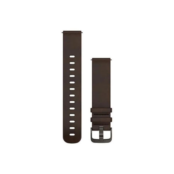 Ремінець Garmin для годинника Forerunner 245/645/Vivoactive/Vivomove (20 мм), темно-коричнева шкіра з темною застібкою