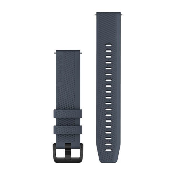Ремінець Garmin 20 мм для годинника Venu, Vívoactive, Forerunner кольору синій граніт з чорною сталевою фурнітурою