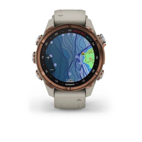 Смарт-годинник Garmin Descent Mk3i - 43 мм, бронзовий титан PVD, силіконовий ремінець французького сірого кольору + трансівер Descent T2