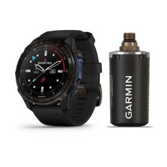 Garmin Descent Mk3i Smartwatch - 51mm Carbon Gray DLC Titanium with Black Silicone Strap + Descent T2 Transceiver