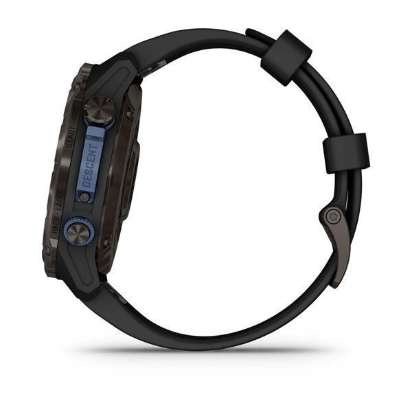 Garmin Descent Mk3i Smartwatch - 51mm Carbon Gray DLC Titanium with Black Silicone Strap + Descent T2 Transceiver
