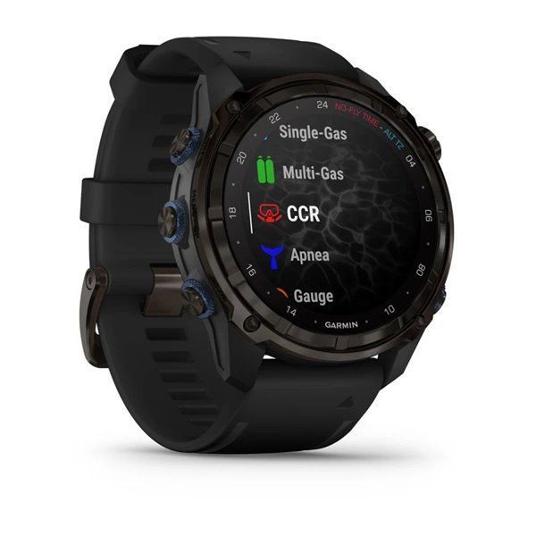 Garmin Descent Mk3i Smartwatch - 51mm Carbon Gray DLC Titanium with Black Silicone Strap + Descent T2 Transceiver