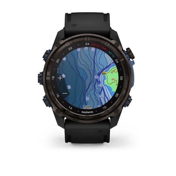 Garmin Descent Mk3i Smartwatch - 51mm Carbon Gray DLC Titanium with Black Silicone Strap + Descent T2 Transceiver