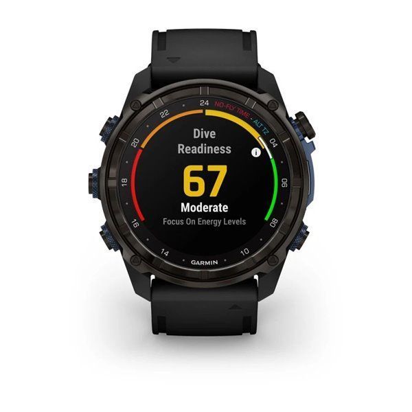 Garmin Descent Mk3i Smartwatch - 51mm Carbon Gray DLC Titanium with Black Silicone Strap + Descent T2 Transceiver