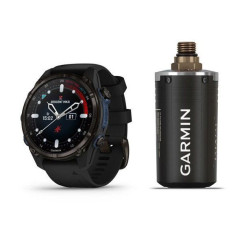 Смарт-годинник Garmin Descent Mk3i - 43 мм, титан Carbon Grey DLC з чорним силіконовим ремінцем + трансівер Descent T2