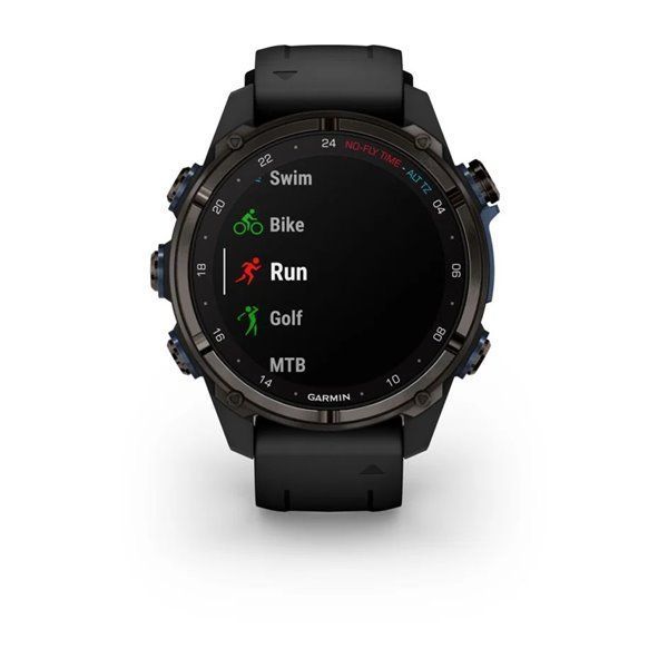 Garmin Descent Mk3i Smartwatch - 43mm Carbon Gray DLC Titanium with Black Silicone Strap + Descent T2 Transceiver