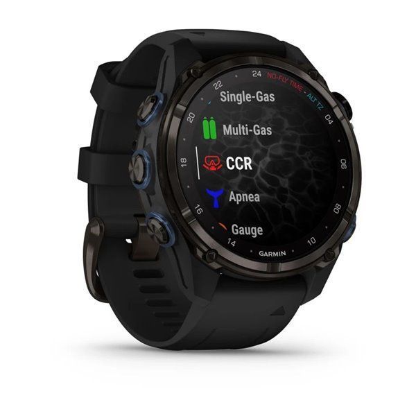 Garmin Descent Mk3i Smartwatch - 43mm Carbon Gray DLC Titanium with Black Silicone Strap + Descent T2 Transceiver