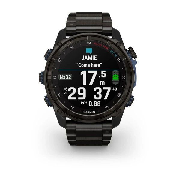 Garmin Descent Mk3i Smartwatch - 51mm Carbon Gray DLC Titanium with Titanium Bracelet + Descent T2 Transceiver