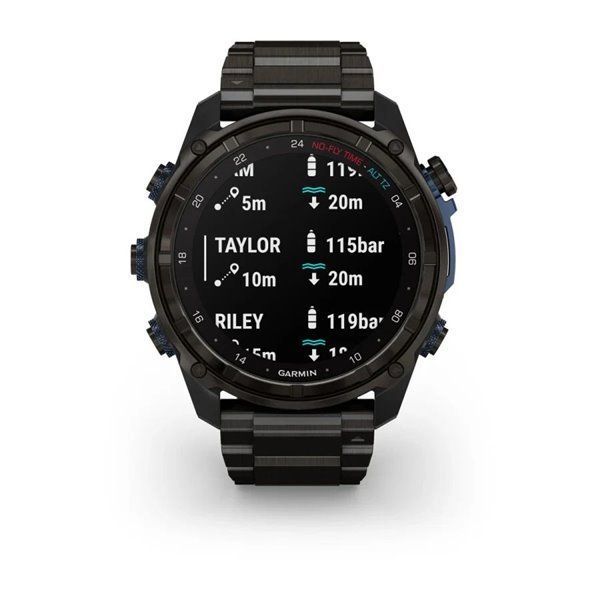 Garmin Descent Mk3i Smartwatch - 51mm Carbon Gray DLC Titanium with Titanium Bracelet + Descent T2 Transceiver