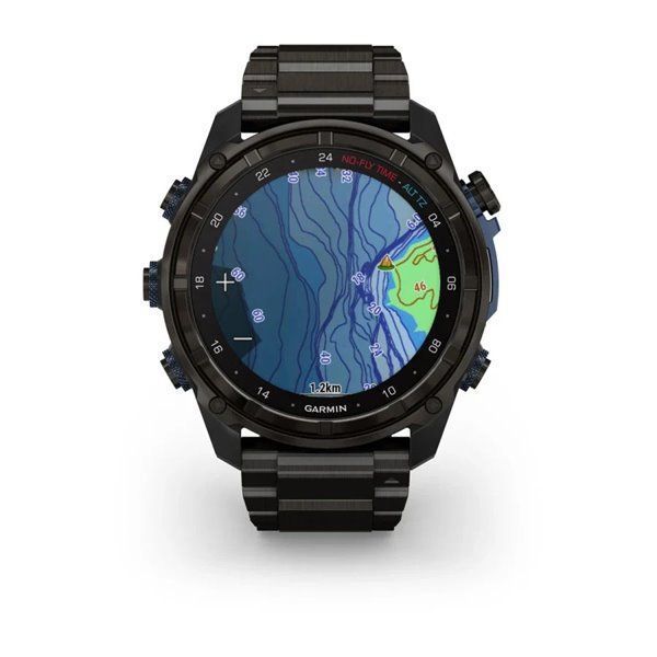 Garmin Descent Mk3i Smartwatch - 51mm Carbon Gray DLC Titanium with Titanium Bracelet + Descent T2 Transceiver