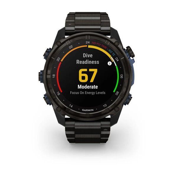 Garmin Descent Mk3i Smartwatch - 51mm Carbon Gray DLC Titanium with Titanium Bracelet + Descent T2 Transceiver