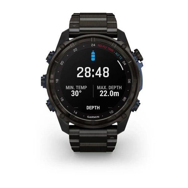 Garmin Descent Mk3i Smartwatch - 51mm Carbon Gray DLC Titanium with Titanium Bracelet + Descent T2 Transceiver