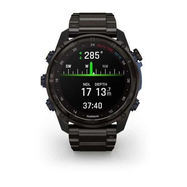 Garmin Descent Mk3i Smartwatch - 51mm Carbon Gray DLC Titanium with Titanium Bracelet + Descent T2 Transceiver
