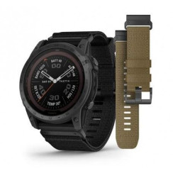 Garmin Tactix 7 Pro Edition Smartwatch in Black with Black and Brown Nylon Bands