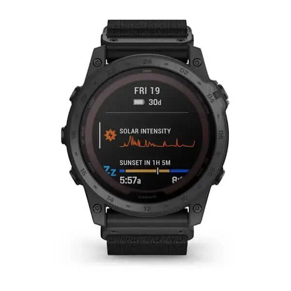 Garmin Tactix 7 Pro Edition Smartwatch in Black with Black and Brown Nylon Bands