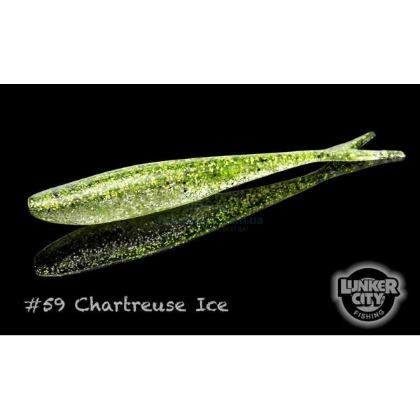 Silicone Lunker City Freaky Fish 8/BG 4.5" #059 Chartreuse Ice