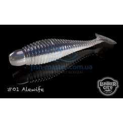 Silicone Lunker City Grubster 10/BG 2" #001 Alewife