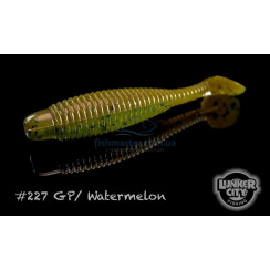 Силікон Lunker City Grubster 10/BG 2" #227 Green Pumpkin/Watermelon
