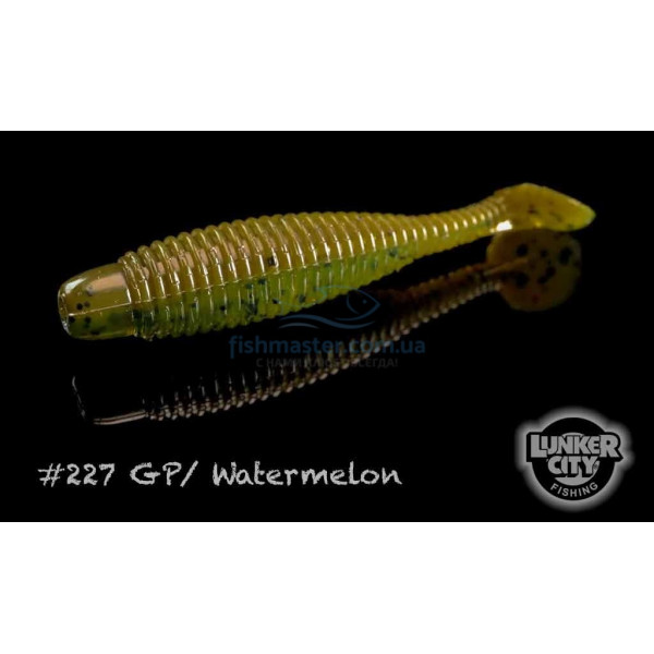 Силікон Lunker City Grubster 10/BG 2" #227 Green Pumpkin/Watermelon