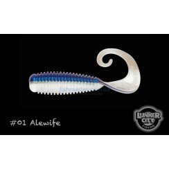 Silicone Lunker City Monkey Grub 7" 4/bag #001 Alewife