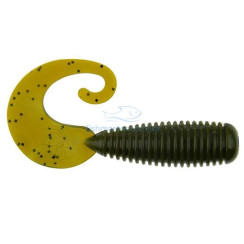 Silicone Lunker City Monkey Grub 8/BG 4" #024 Green Pumpkin