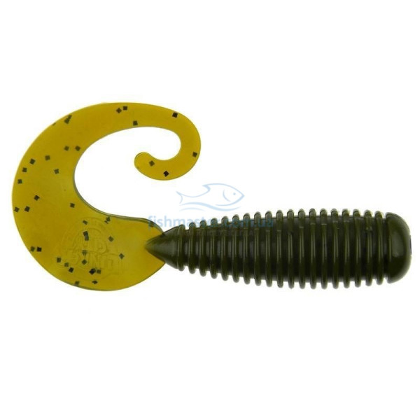 Silicone Lunker City Monkey Grub 8/BG 4" #024 Green Pumpkin