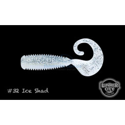 Silicone Lunker City Monkey Grub 7" 4/bag #132 Ice Shad