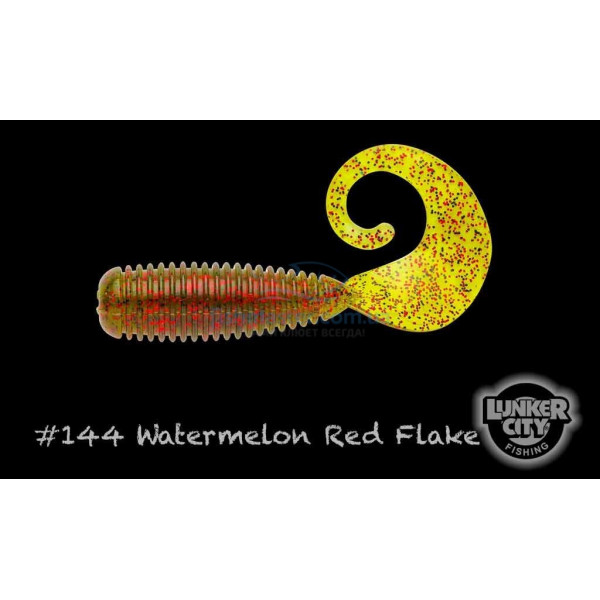 Силикон Lunker City Monkey Grub 10/BG 3" #144 Watermelon Red Flake