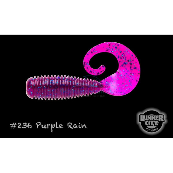 Силикон Lunker City Monkey Grub 10/BG 3" #236 Purple Rain