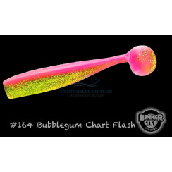 Silicone Lunker City Shaker 8/BG 4.5" #164 Bubblegum Chartreuse Flash