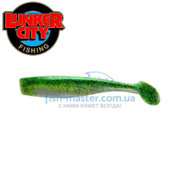Silicone Lunker City Shaker 10/BG 3.25" #079 Green Shad Flash