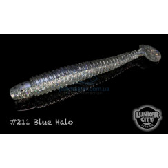 Silicone Lunker City Swimming Ribster 10/BG 4" #211 BLUE HALO
