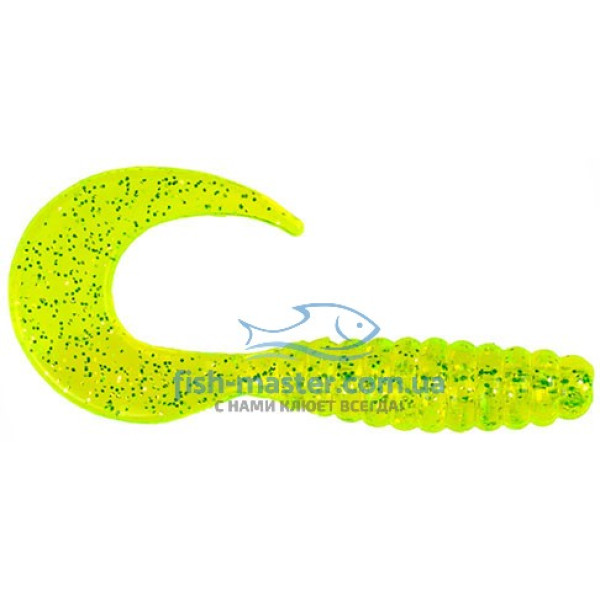 Manns Twister 037 M-037 MFCH silicone, light green, transparent, with glitter, 55mm, 20 pcs/pack