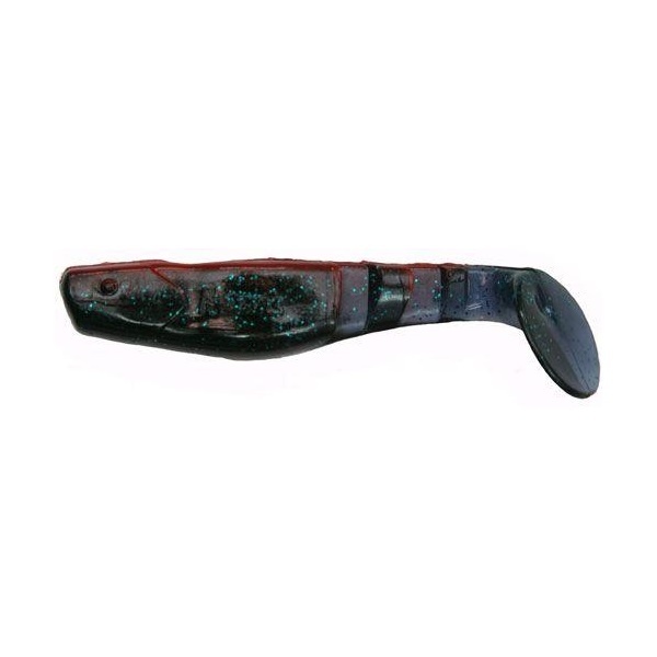 Manns Predator 3 M-066 BR JB silicone, two-tone lilac with green glitter and a red back, 80mm