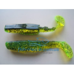 Manns Predator 3 M-066 RT BB CHP silicone, red tail, black back, light green, transparent with black back, 80 mm