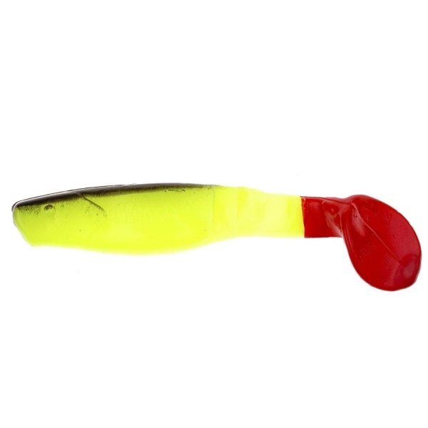 Силікон Manns Predator 3 M-066 RT/BB FCH червоний хвіст, чорна спина, салатовий 80мм