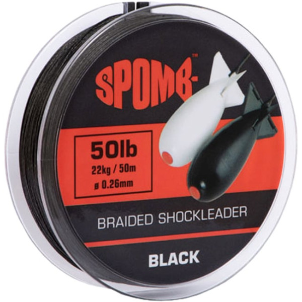 Шоклідер SPOMB Braided leader 50lb 50 m ц:black