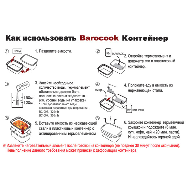 Steamer BAROCOOK 1000 ml.
