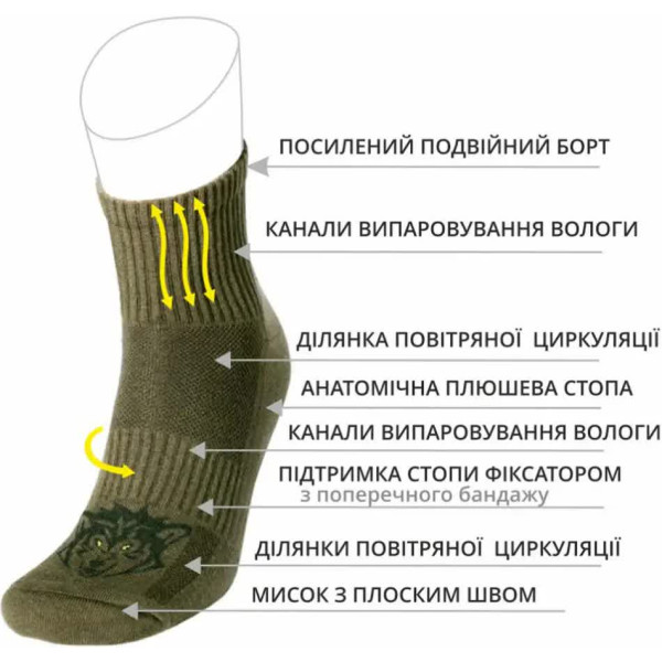 Носки Duna 2111. 39-42. Хаки