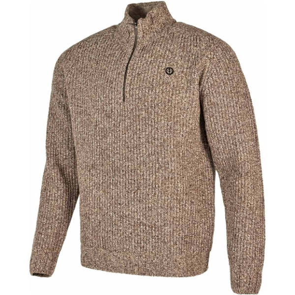 Chevalier Groby Half Zip Wool Pullover. 2XL. Saddle Brown