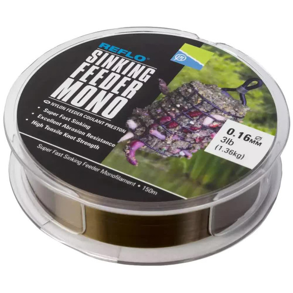 Line Preston Reflo Sinking Feeder Mono 150m 0.18mm 1.81kg