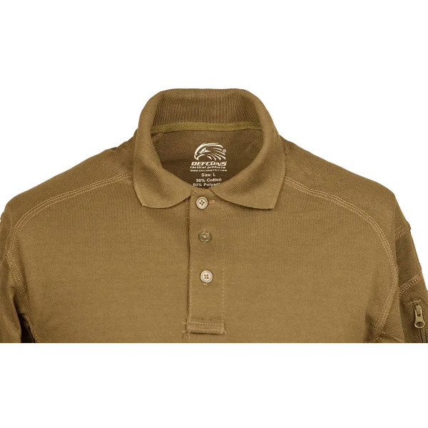 Defcon 5 Tactical Polo Short Sleeves with Pocket XL Coyote Brown