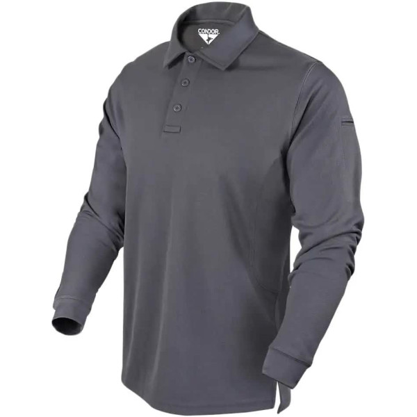 Condor-Clothing Long Sleeve Performance Tactical Polo Shirt. M. Graphite