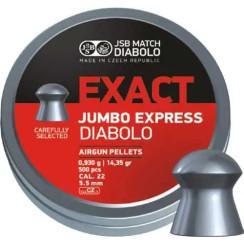 Пневматичні кулі JSB Diabolo Exact Jumbo Express. Кал. 5.52 мм. Вага - 0.93 г. 250 шт/уп