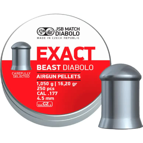 Кулі пневматичні JSB Diablo Exact Beast. Кал. – 4.52 мм. Вага – 1.05 гр. 250 шт/уп