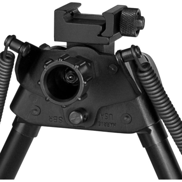 Harris Bipod S-BRMP on Picatinny 15.2-22.9 cm. Articulated base. Spring-loaded legs.
